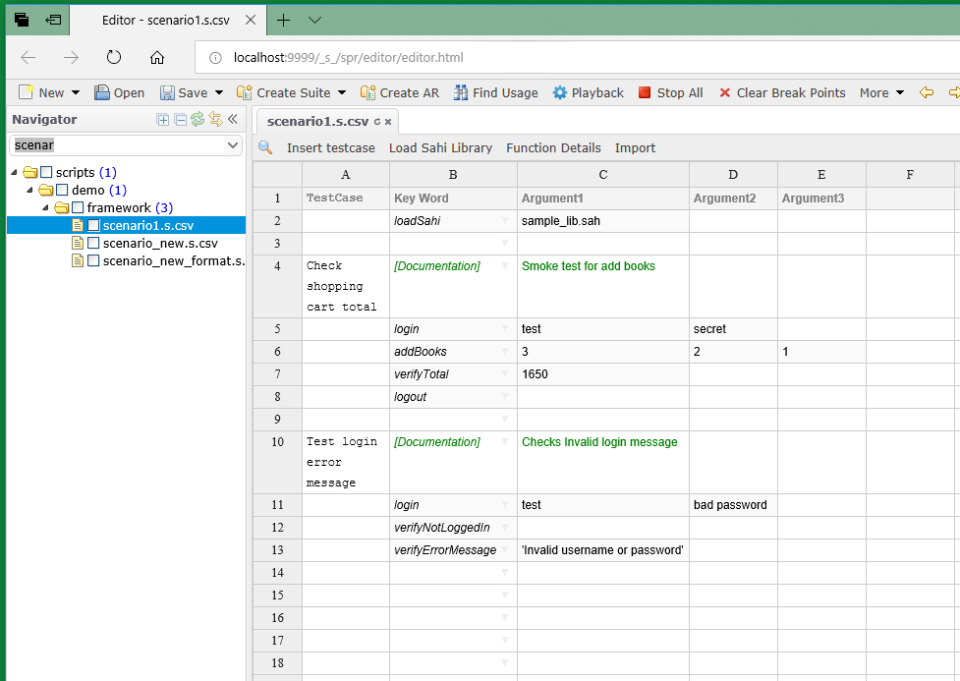 screenshot of Sahi Pro